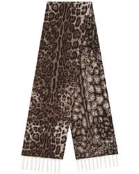 Dolce & Gabbana - Étole En Laine À Motif Léopard En Jacquard - Lyst