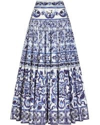Dolce & Gabbana - Majolica Midi Skirt - Lyst