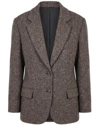 Brunello Cucinelli - Herringbone-Pattern Single-Breasted Blazer - Lyst