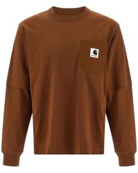 Sacai - X Carhartt Wip Logo-Patch Long-Sleeve T-Shirt - Lyst