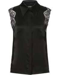 Alberta Ferretti - Camisa con encaje floral - Lyst
