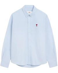 Ami Paris - Camisa de algodón con logo bordado - Lyst