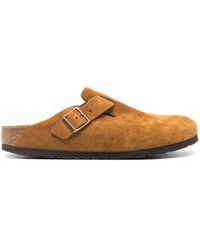 Birkenstock - Boston Soft Suede Slippers - Lyst