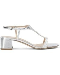 Ninalilou - Crystal-Embellished Leather Sandals - Lyst