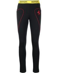 Ferrari Logo-waist Striped leggings - Black