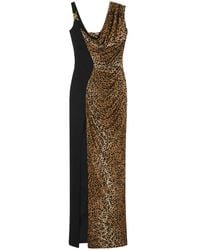 Versace - Drapiertes Kleid Leopard Medusa '95 - Lyst