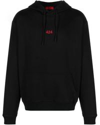 424 - Logo-embroidered Cotton Hoodie - Lyst