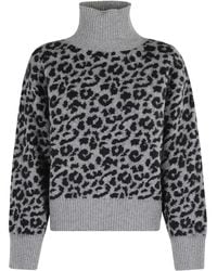 FEDERICA TOSI - Leopard-Print Turtleneck Sweater - Lyst