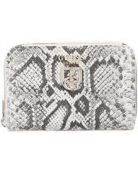 Guess - Bianca Snake-Effect Logo-Plaque Wallet - Lyst