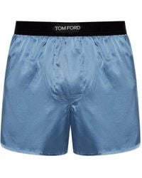 Tom Ford - Logo-Patch Silk Boxer Shorts - Lyst