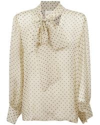 CRI.DA - Polka Dot Tie-Neck Blouse - Lyst