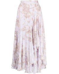 Erdem - Floral-print Asymmetric Skirt - Lyst