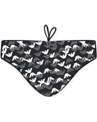Emporio Armani - Logo-Print Swimming Briefs - Lyst