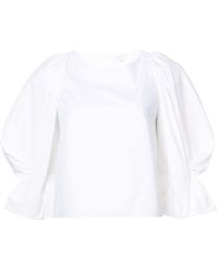 Delpozo Oversized Poplin Blouse - White
