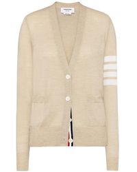 Thom Browne - Merino Wool 4-Bar Relaxed Fit V-Neck Cardigan - Lyst