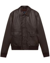 Brooks Brothers - Pointed-Collar Leather Jacket - Lyst