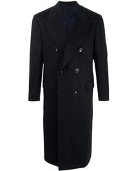 Kiton - Double Breasted Cashmere Coat - Lyst