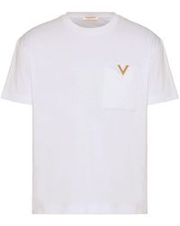 Valentino Garavani - T-Shirt mit Logo-Schild - Lyst