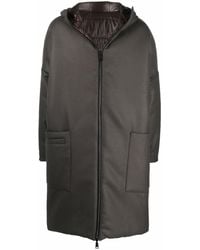 Societe Anonyme Hooded Quilted-lining Coat - Grey