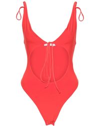 Aleksandre Akhalkatsishvili - Cut-Out Tie-Fastening Bodysuit - Lyst