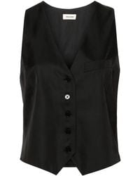 Zadig & Voltaire - Emaux Satin Waistcoat-Style Top - Lyst