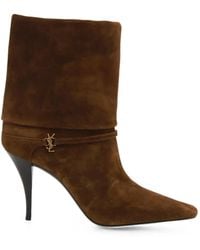 Saint Laurent - Niki Suede Ankle Boots - Lyst