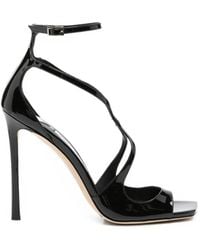 Jimmy Choo - Azia Patent-Leather Heeled Sandals - Lyst