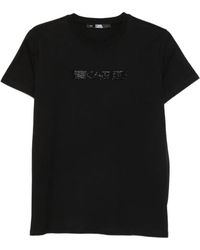 KARL LAGERFELD - Rhinestone-Logo T-Shirt - Lyst