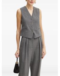 SIMONA CORSELLINI - Gilet Gessato Con Bottoni - Lyst