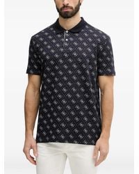 Guess - 4G Monogram-Print Short-Sleeve Polo Shirt - Lyst