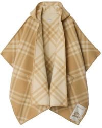 Burberry - Wool Reversible Check Cape - Lyst