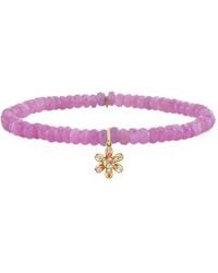 Sydney Evan - Small Daisy Sapphire And Diamond Bracelet - Lyst