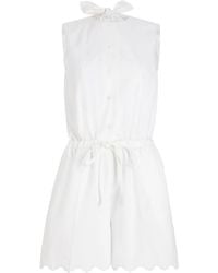 Patou - Open-Back Poplin Playsuit - Lyst
