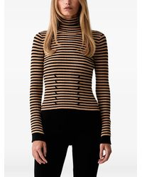 Twinset - Striped Rib-Knit Turtleneck Sweater - Lyst
