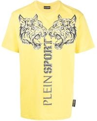 Philipp Plein - Crew Neck Tiger-Print T-Shirt - Lyst