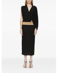 Christopher Esber - Contour-Suede Swaddle Midi Dress - Lyst