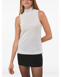 Patrizia Pepe - High-Neck Embellished Top - Lyst