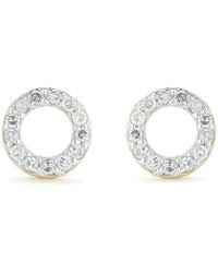 Mateo - 14Kt Diamond Mini Circle Stud Earrings - Lyst