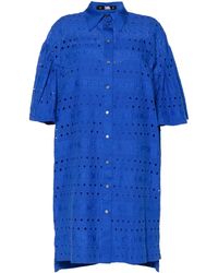 KARL LAGERFELD - Embroidered-Design Shirt Dress - Lyst