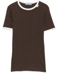 Prada - T-Shirt En Maille Côtelée - Lyst