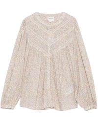 MAISON 123 - Devon Floral-Print Lace-Trim Blouse - Lyst