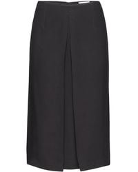 Ferragamo - Pleat-Detail Midi Skirt - Lyst