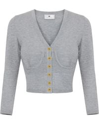 Elisabetta Franchi - Knit Bustier-Style Cardigan - Lyst