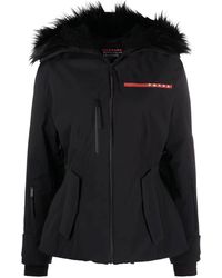 Prada - Chaqueta Con Capucha Y Parche Del Logo - Lyst