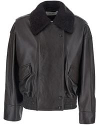IVY & OAK - Laila Textured-Collar Leather Jacket - Lyst