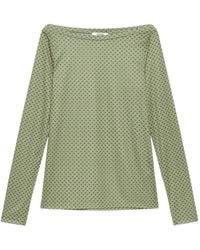 Maliparmi - Geometric-Pattern Boat-Neck T-Shirt - Lyst