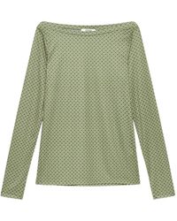 Maliparmi - Geometric-Pattern Boat-Neck T-Shirt - Lyst