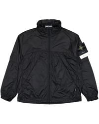 Stone Island - Concealed-Hood Zip-Up Windbreaker - Lyst