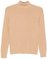 ERMANNO FIRENZE - High-Neck Rib-Trimmed Sweater - Lyst