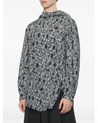 COMME DES GARÇON BLACK - Logo-Print Hooded Shirt - Lyst
